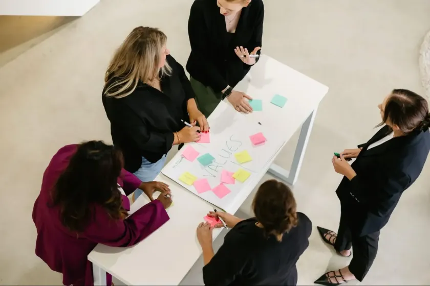 Facilitating a values workshop with a client team